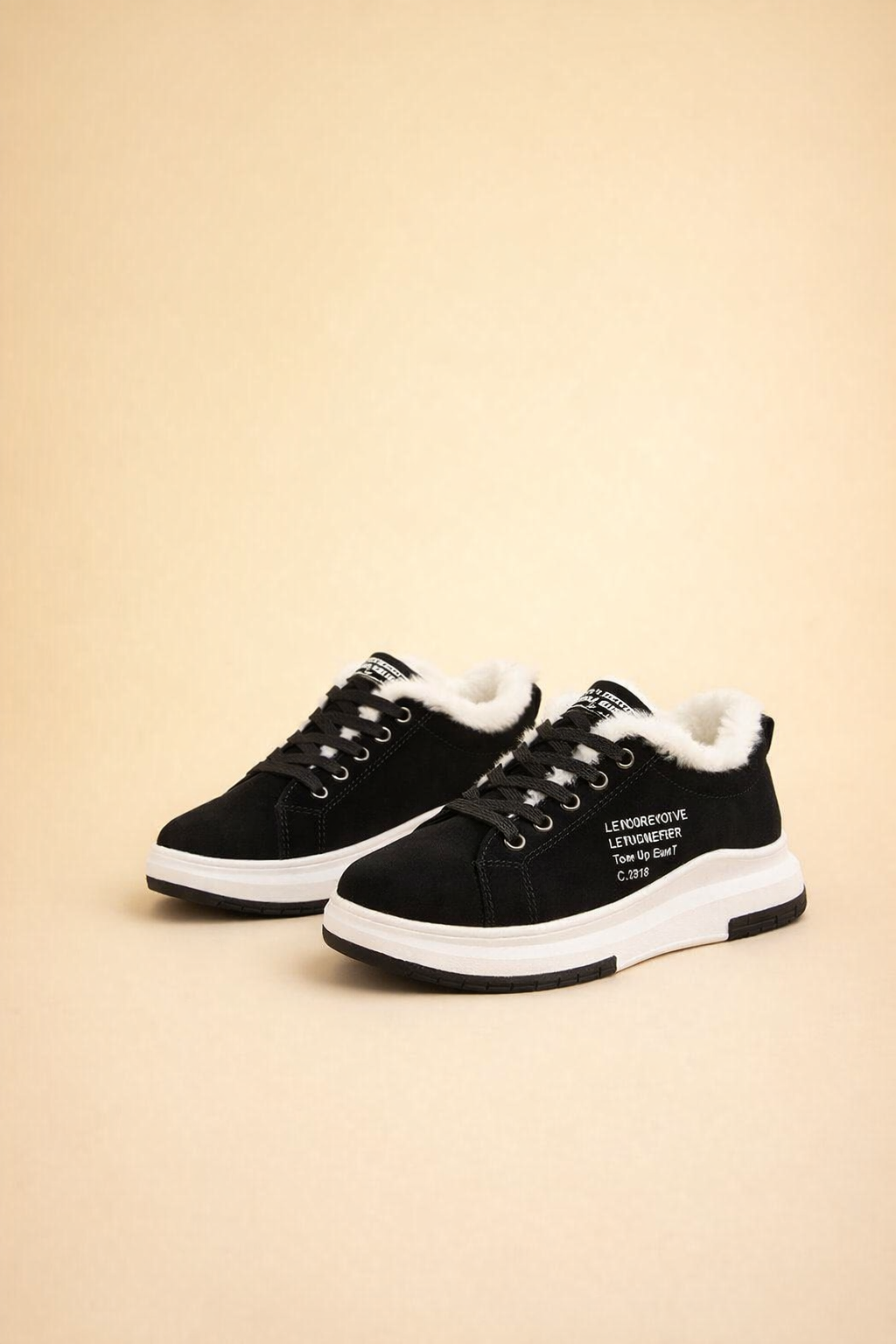 Women's Cozy Lace-Up Sneakers Comfortable Suede 1