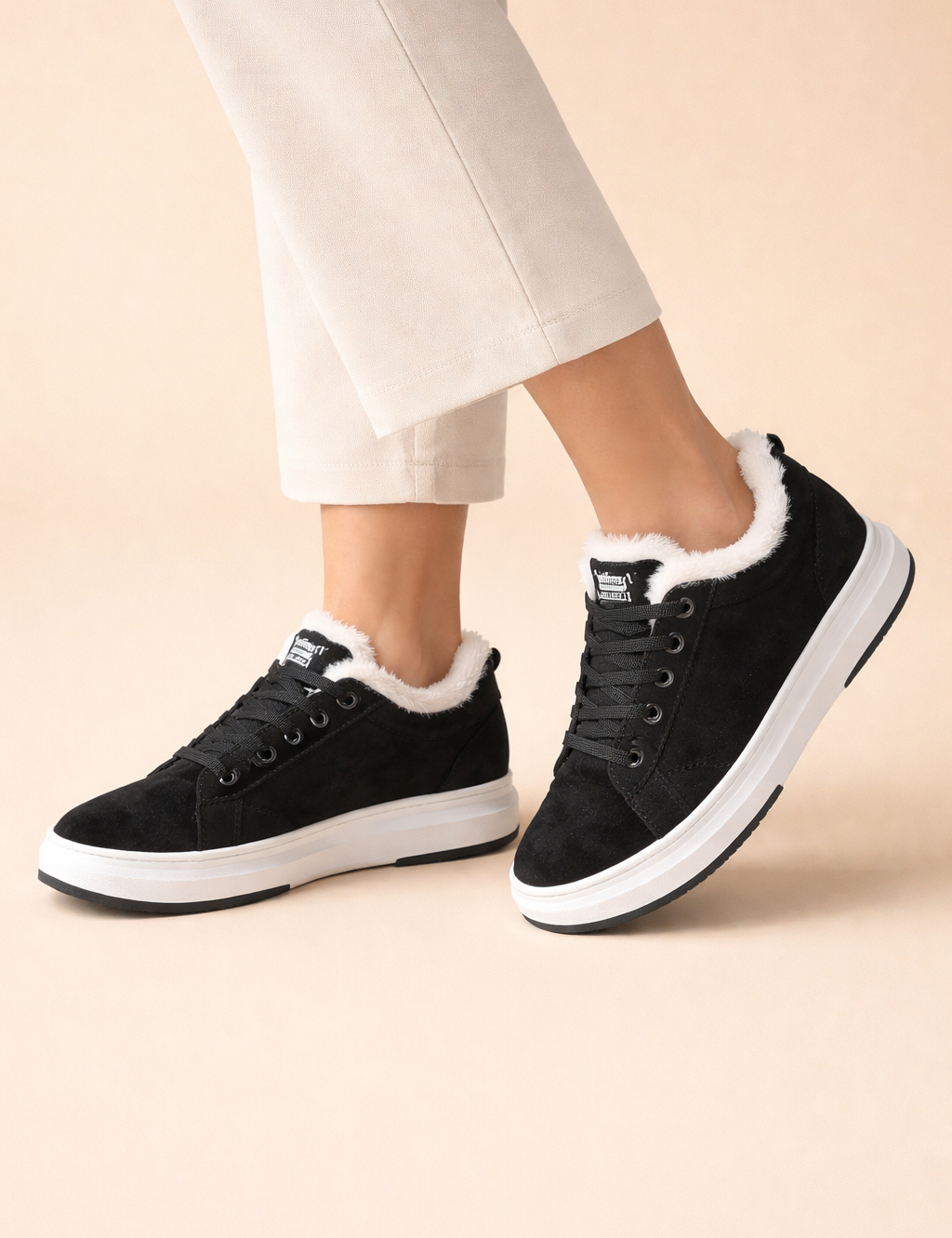 Women's Cozy Lace-Up Sneakers Comfortable Suede 2