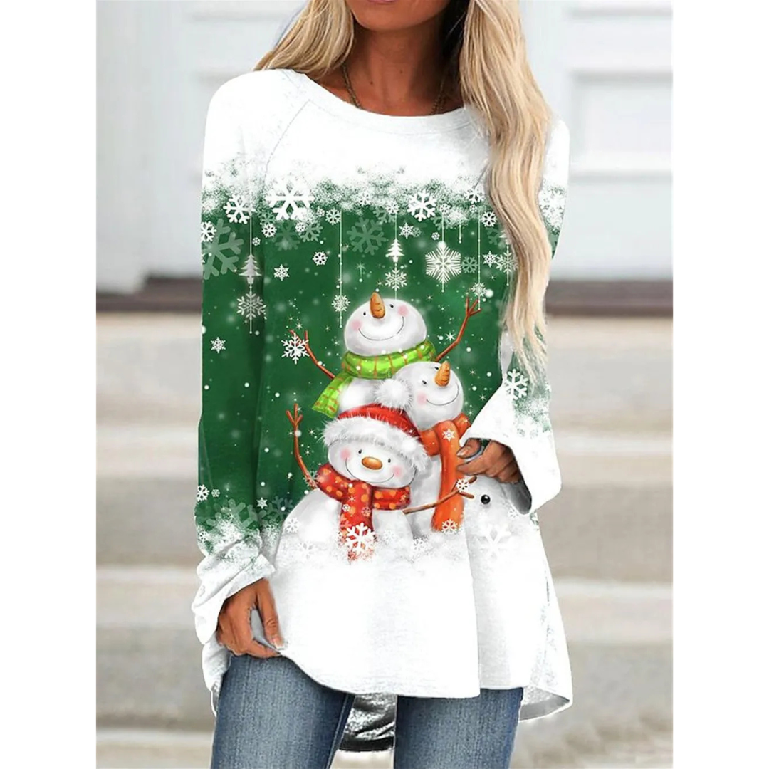 Women's Cozy Long Sleeve Sweater Festive Knit 1