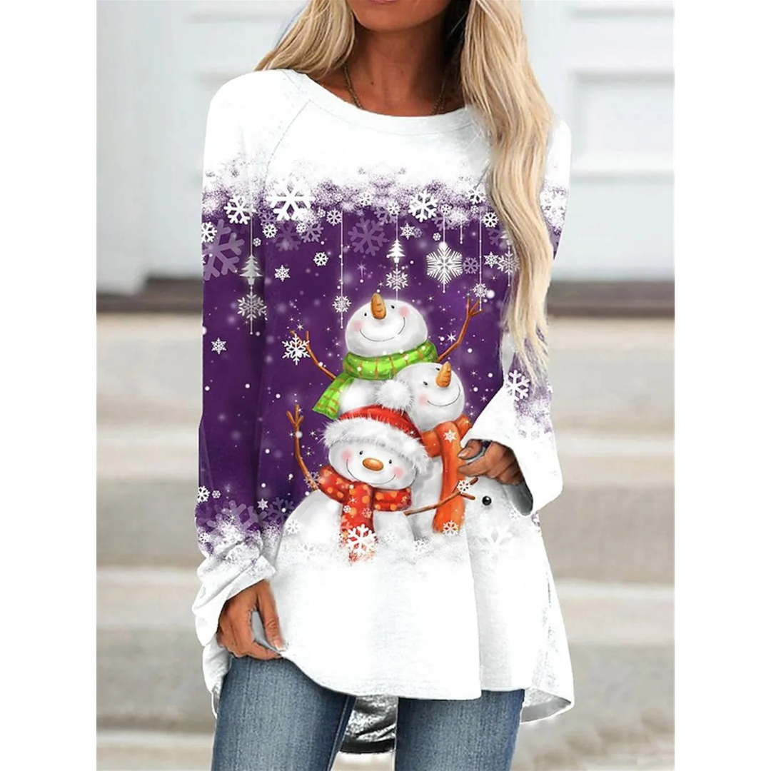 Women's Cozy Long Sleeve Sweater Festive Knit 2