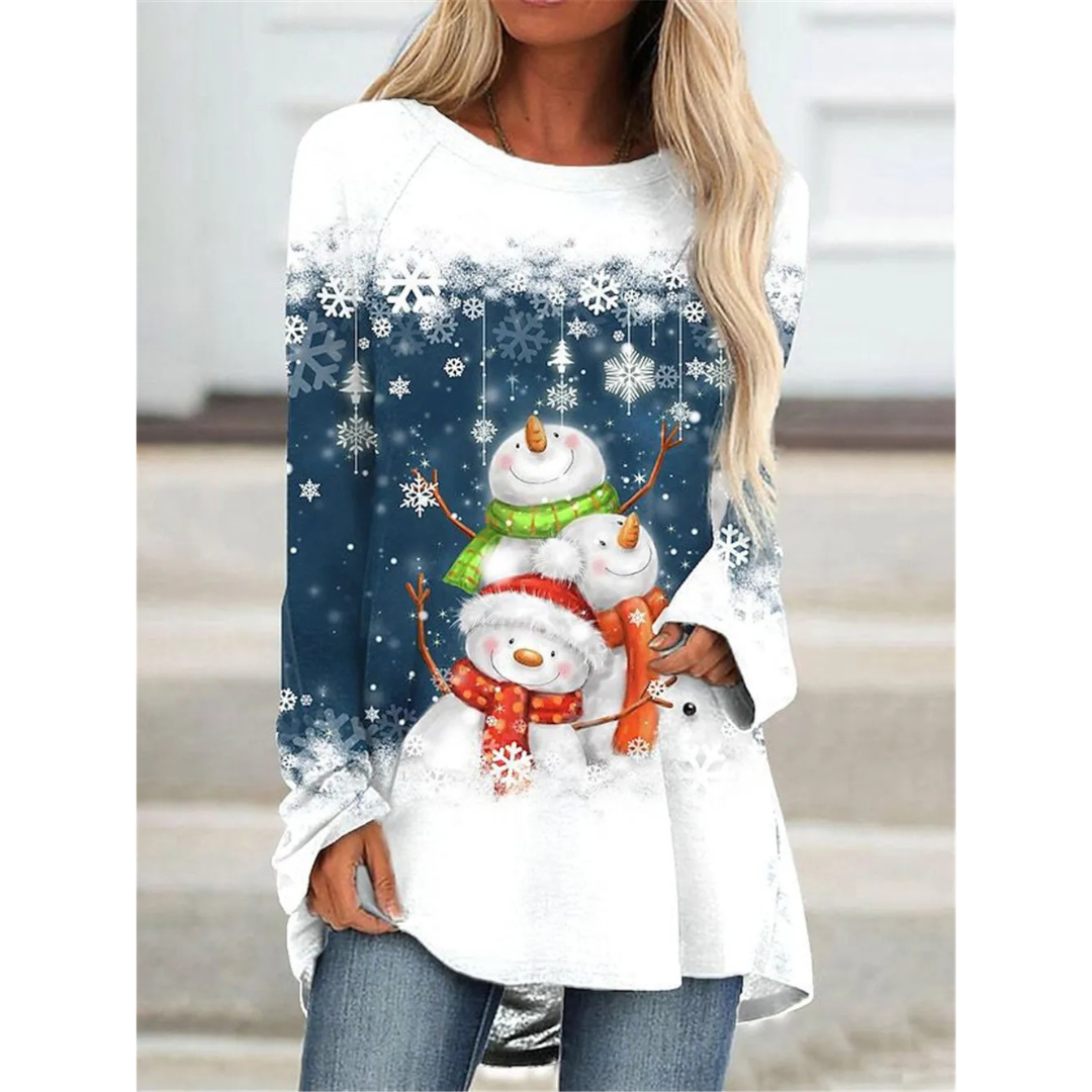 Women's Cozy Long Sleeve Sweater Festive Knit 3