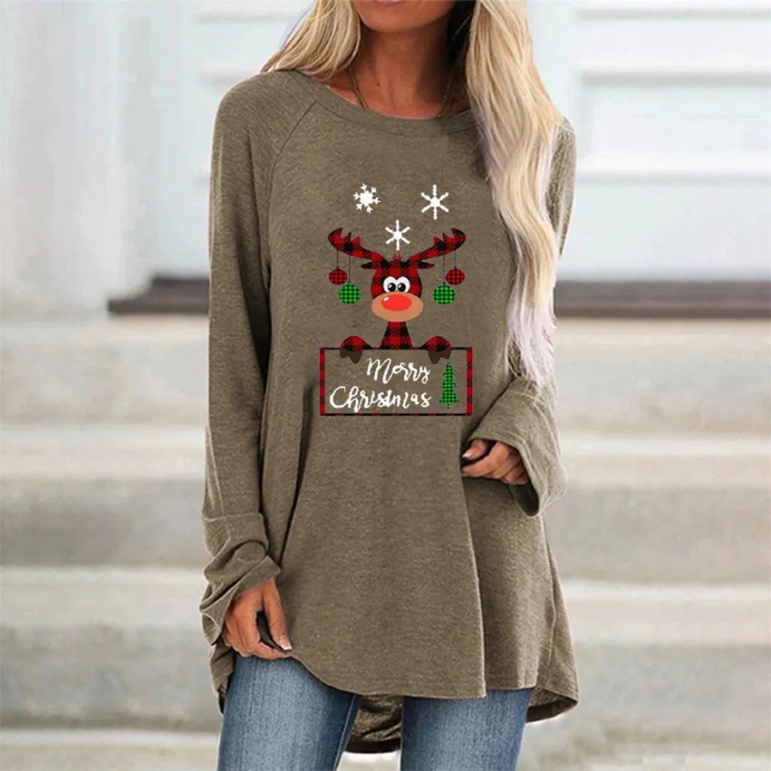 Women's Cozy Long Sweater Festive Knit 2