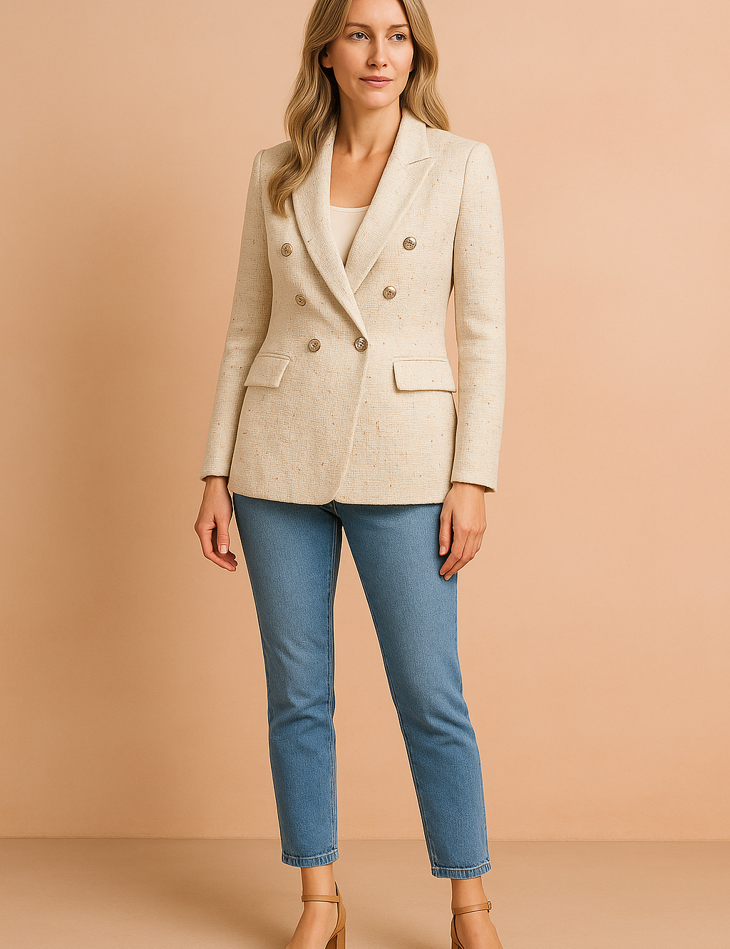 Women's Elegant Blazer Jacket Chic Fitted High-Quality Fabric 0