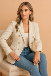 Women's Elegant Blazer Jacket Chic Fitted High-Quality Fabric 1