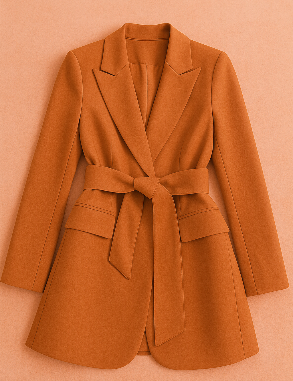 Women's Elegant Blazer with Belt Tailored Fit High-Quality Fabric 7