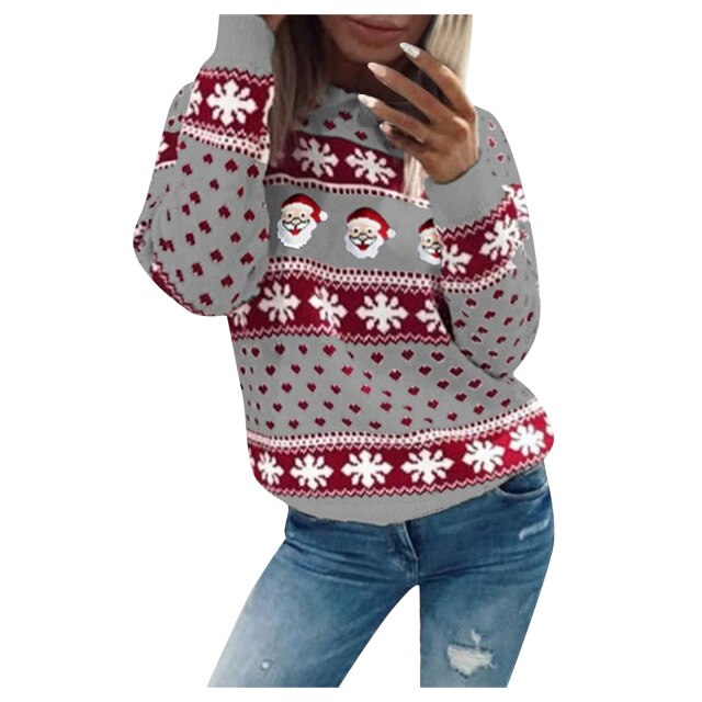 Women's Festive Christmas Sweater Warm Loose Fit High-Quality Fabric 2