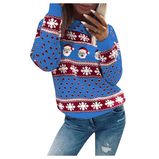 Women's Festive Christmas Sweater Warm Loose Fit High-Quality Fabric 4