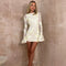 Women's Floral Long Sleeve Mini Dress with Open Back for Party 0