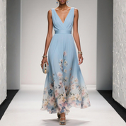 Women's Floral Maxi Dress - Elegant Summer Dress for Weddings and Special Occasions 0