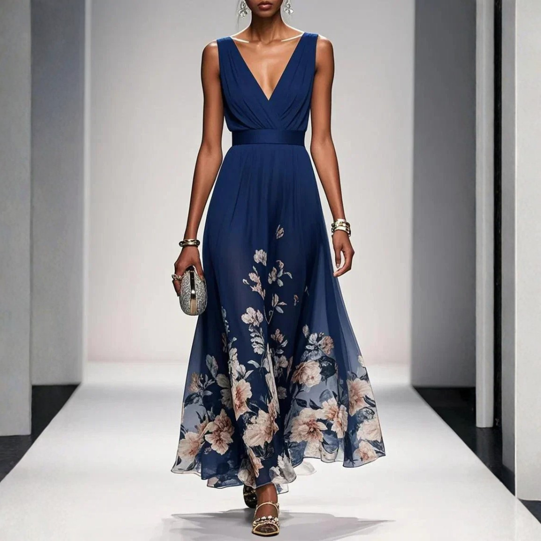 Women's Floral Maxi Dress - Elegant Summer Dress for Weddings and Special Occasions 1