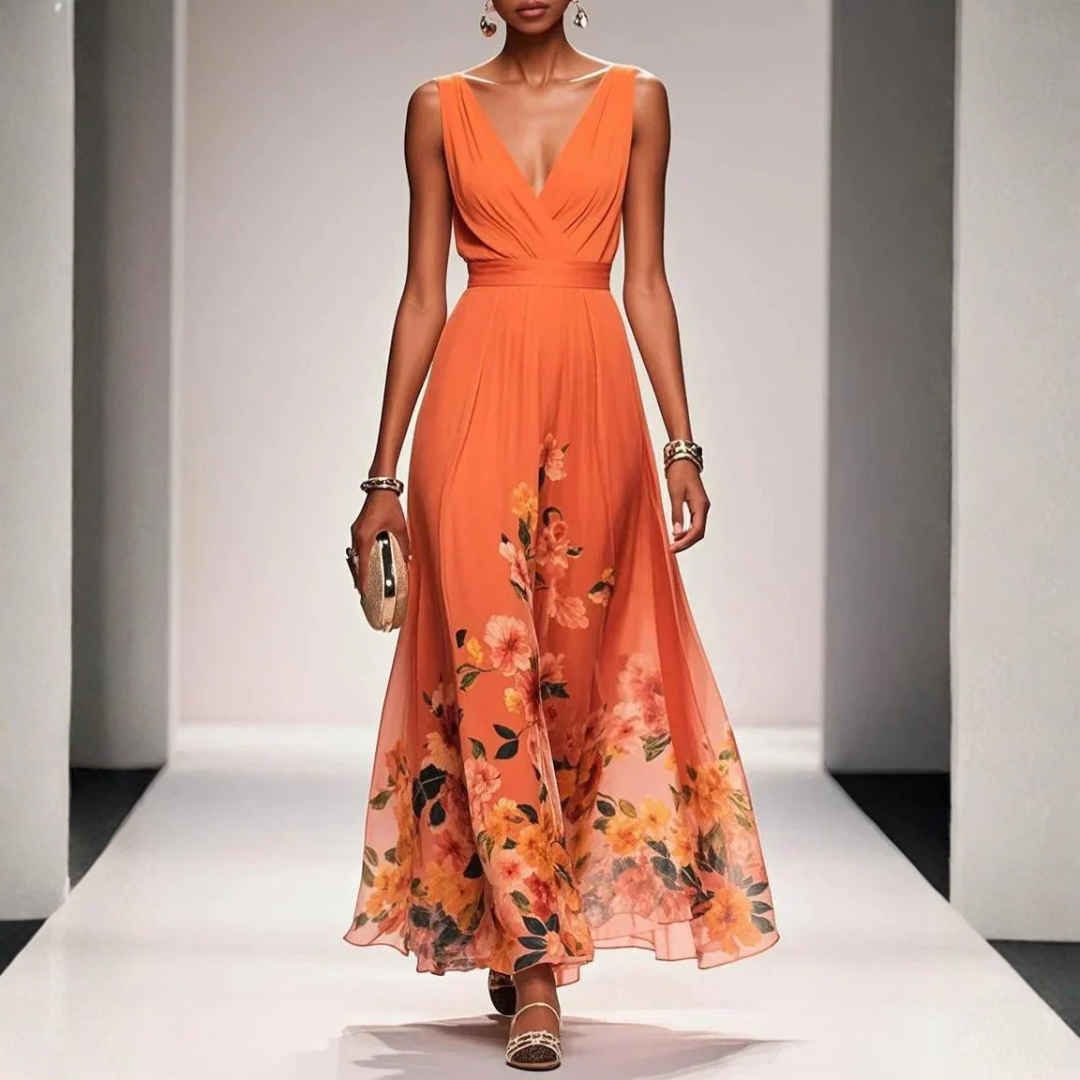 Women's Floral Maxi Dress - Elegant Summer Dress for Weddings and Special Occasions 6