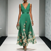 Women's Floral Maxi Dress - Elegant Summer Dress for Weddings and Special Occasions 7