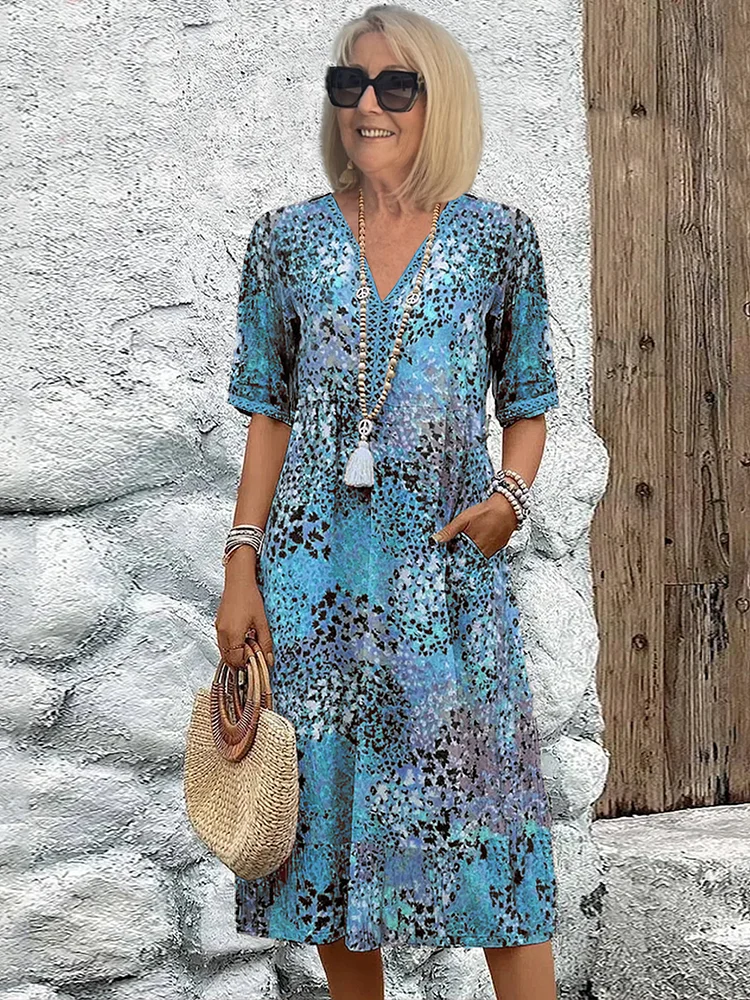 Women's Floral Midi Dress - Elegant Summer Dresses for Chic Outings 2