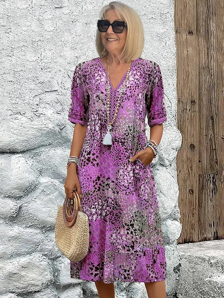 Women's Floral Midi Dress - Elegant Summer Dresses for Chic Outings 4
