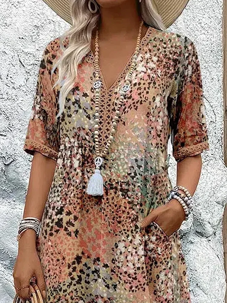 Women's Floral Midi Dress - Elegant Summer Dresses for Chic Outings 6