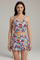 Women’s Floral Two-Piece Set with Adjustable Strap Crop Top and Ruffle Skirt 0