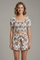 Women’s Floral Two Piece Set with Square Neck Crop Top and Shorts 5