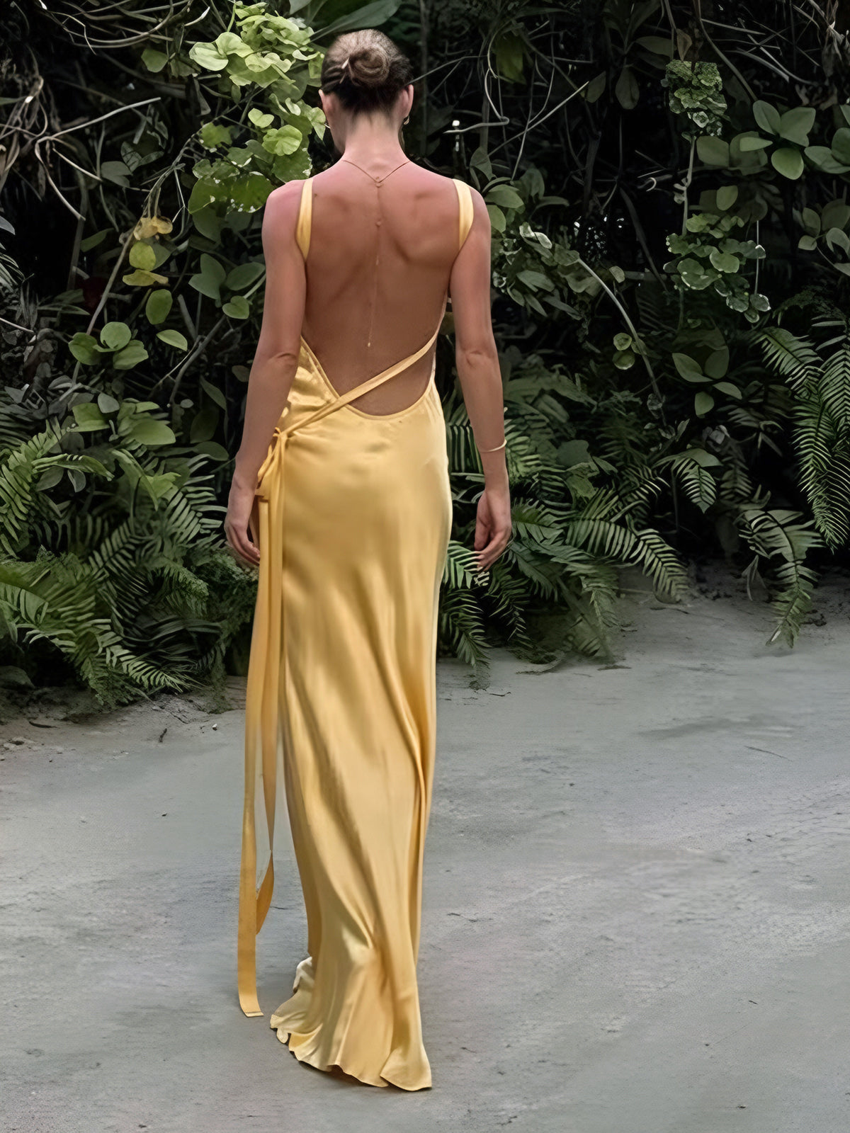 Women's Formal Maxi Dress with Open Back and Asymmetric Neckline 3