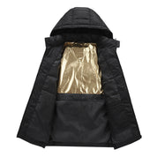 Women's Heated Hooded Puffer Jacket Two Tone Zip Up Insulated Winter Coat 3