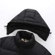 Women's Heated Hooded Puffer Jacket Two Tone Zip Up Insulated Winter Coat 4