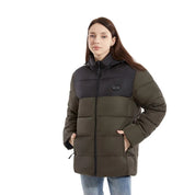 Women's Heated Hooded Puffer Jacket Two Tone Zip Up Insulated Winter Coat 7