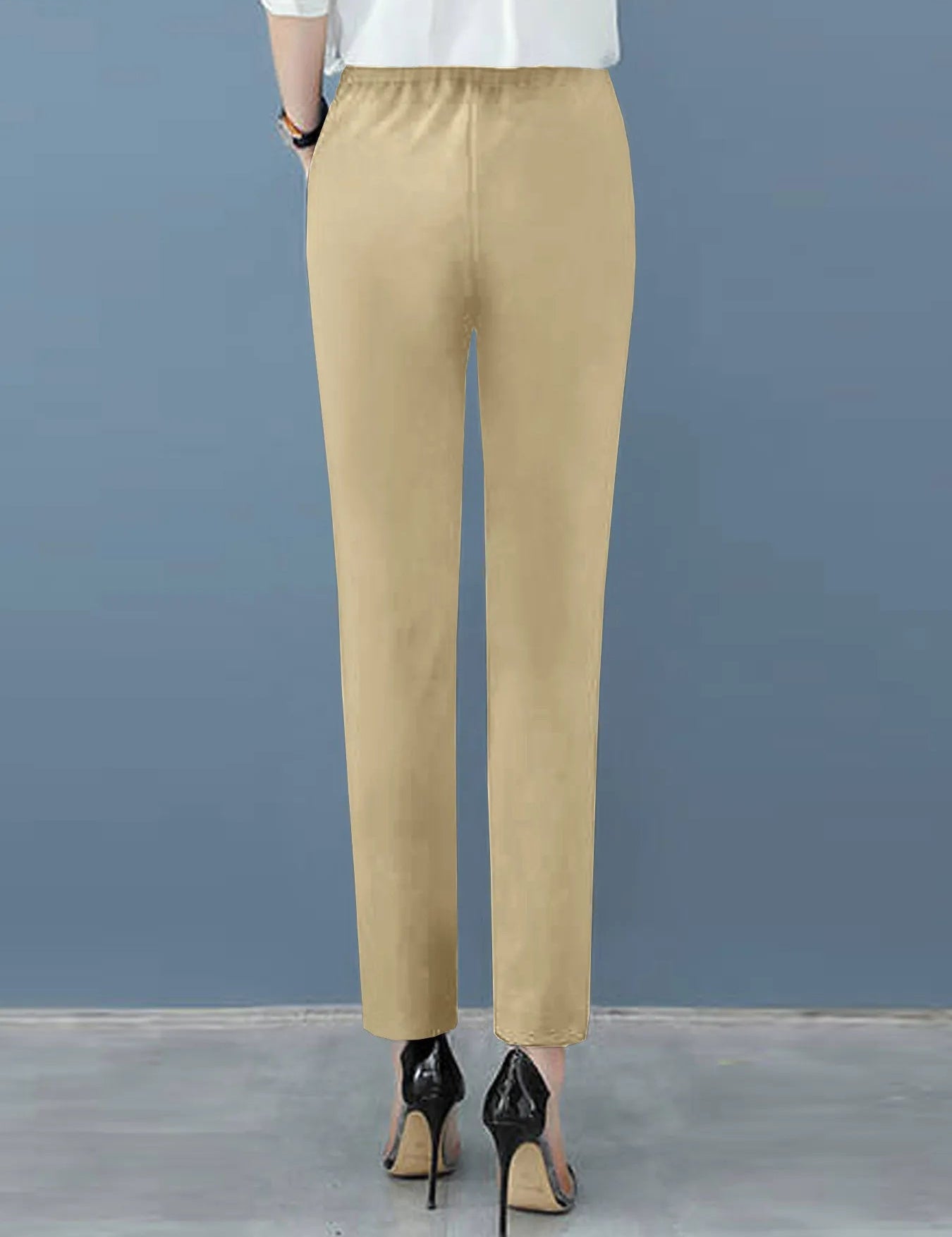 Women's High Waist Tapered Work Pants with Pleats, Pockets & Sophisticated Style for Office and Casual Wear 4