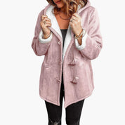 Women's Hooded Fleece-Lined Jacket with Toggle Closure - Stylish Women's Jacket for Cold Weather and Casual Outings 1