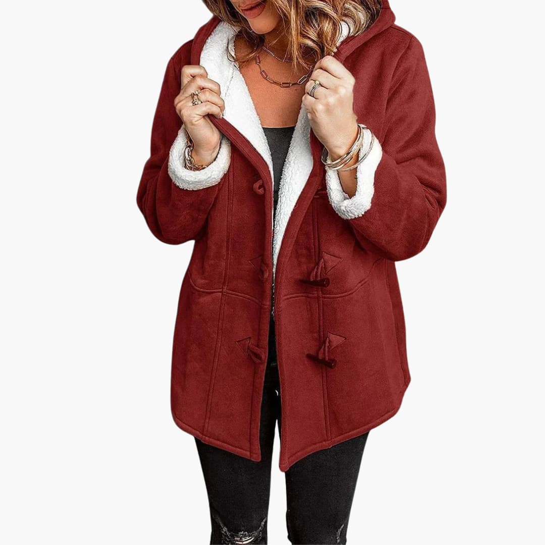 Women's Hooded Fleece-Lined Jacket with Toggle Closure - Stylish Women's Jacket for Cold Weather and Casual Outings 2