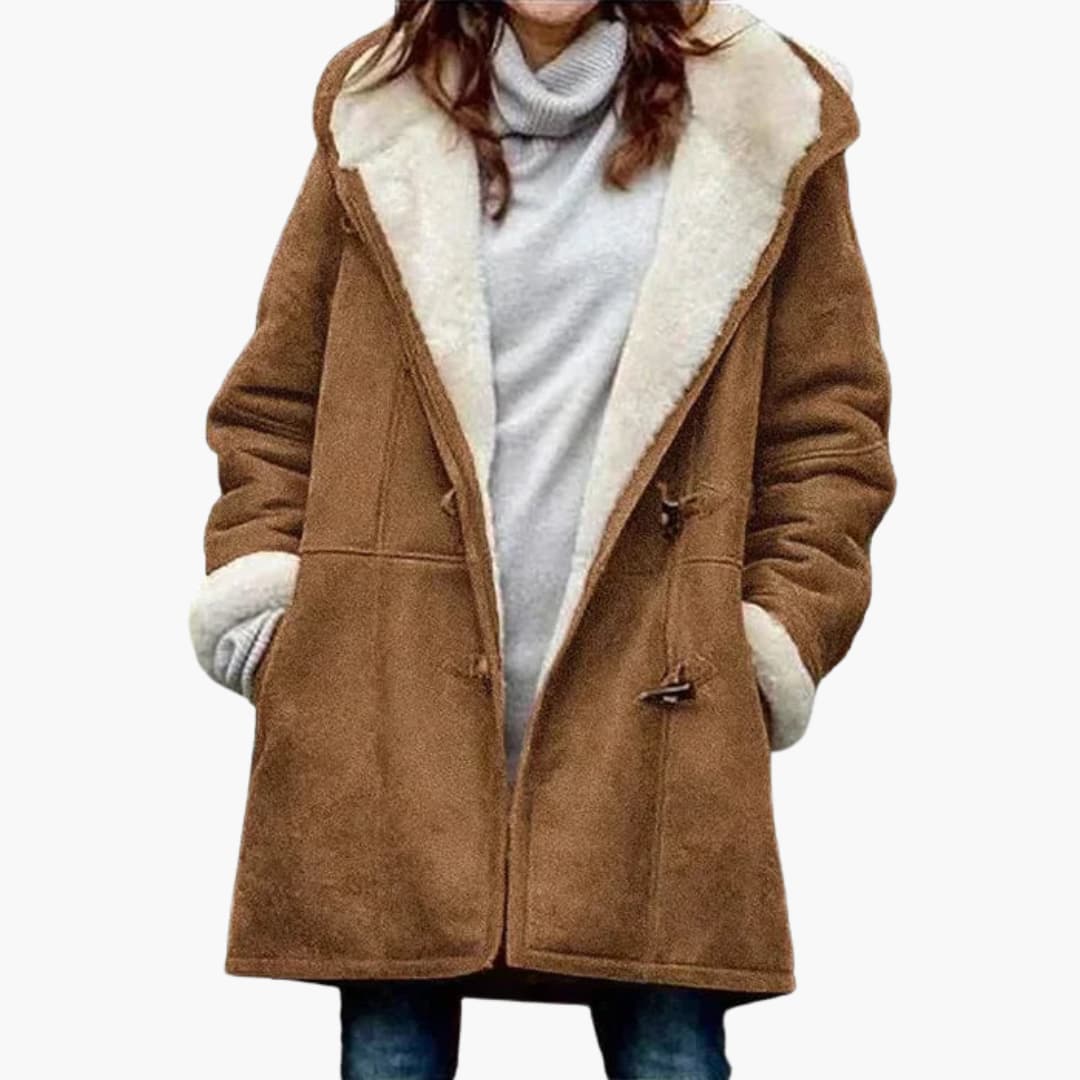 Women's Hooded Fleece-Lined Jacket with Toggle Closure - Stylish Women's Jacket for Cold Weather and Casual Outings 6