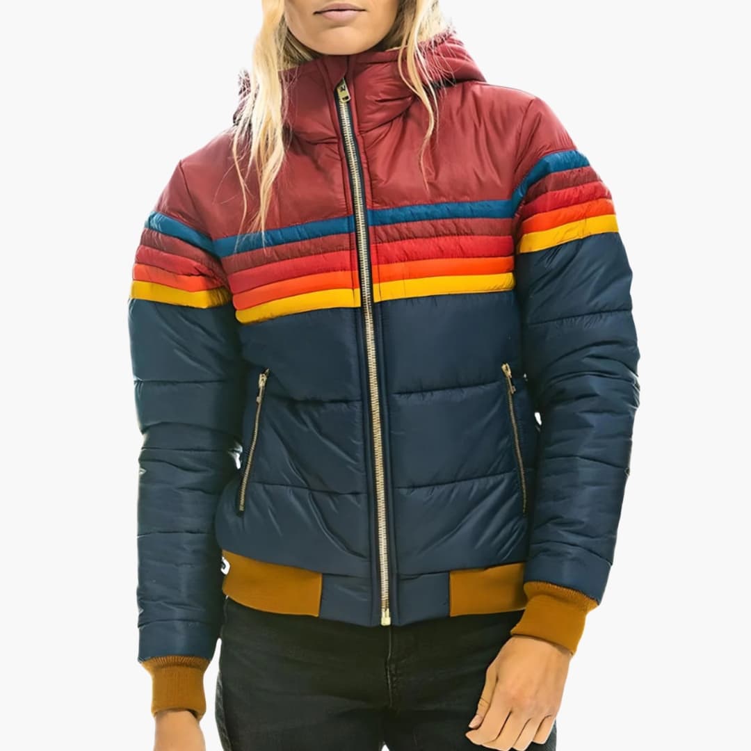 Women's Hooded Quilted Jacket with Zipper - Stylish and Functional Outerwear 3