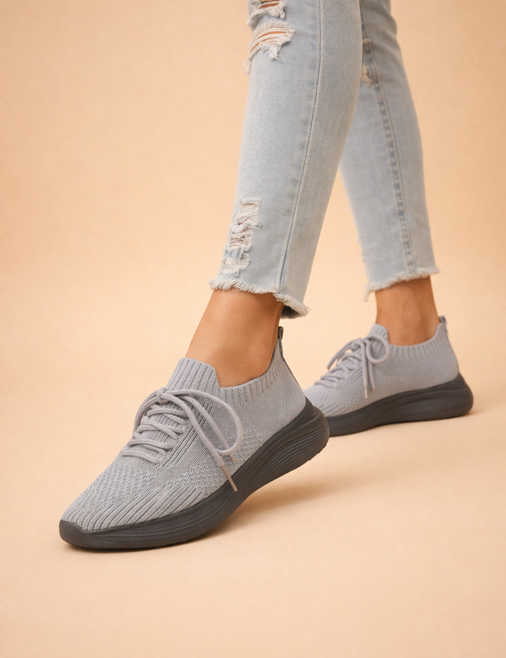 Women's Lightweight Casual Sneakers Comfortable Knit Fabric 3