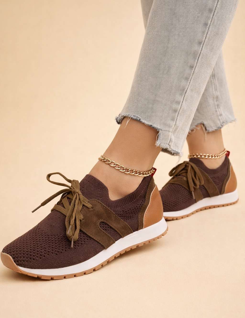 Women's Lightweight Knit Sneakers Comfortable Breathable Fiber Blend 1