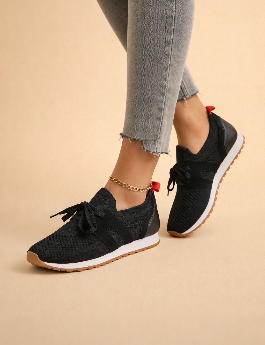 Women's Lightweight Knit Sneakers Comfortable Breathable Fiber Blend 3