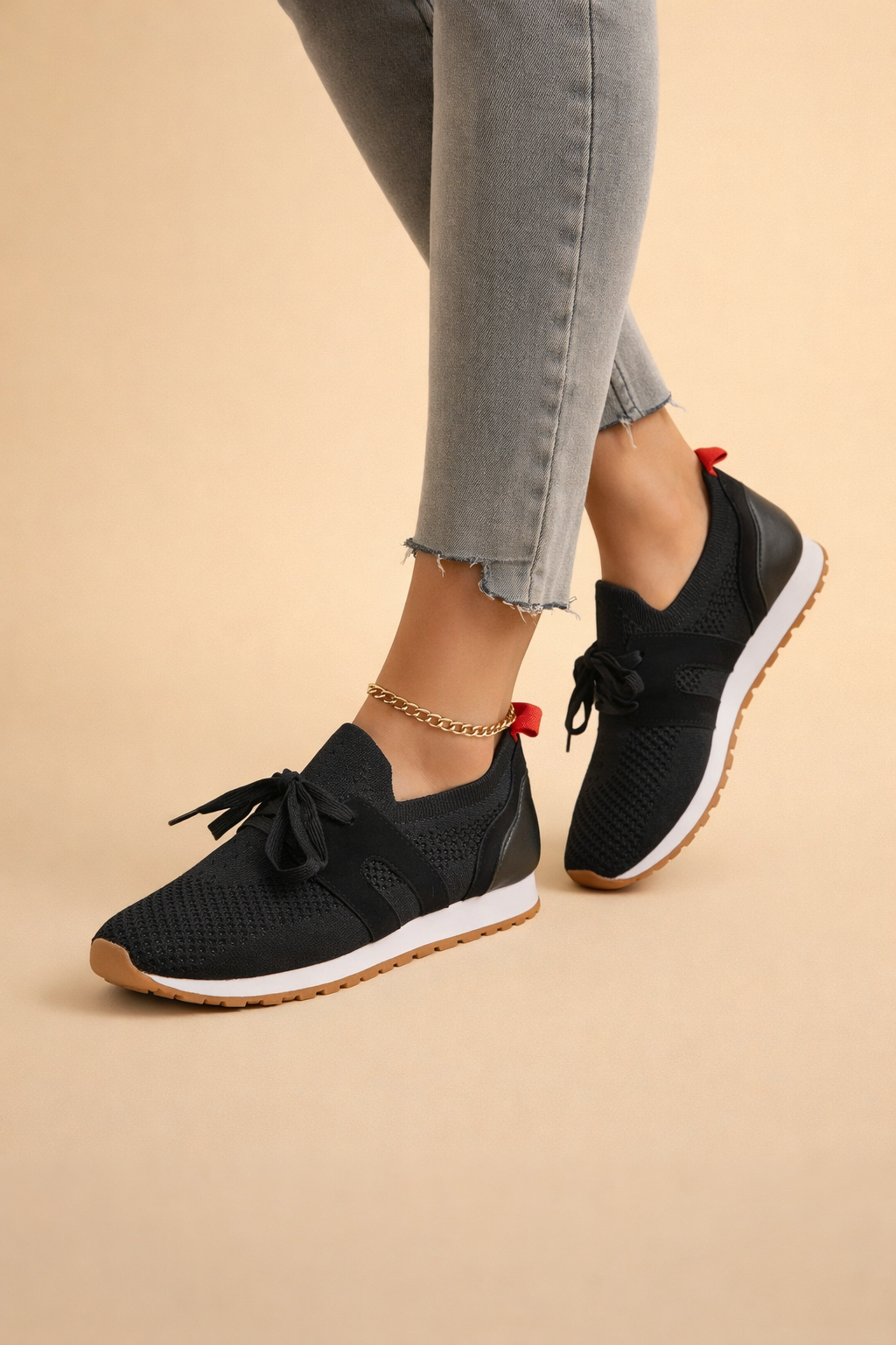 Women's Lightweight Knit Sneakers Comfortable Breathable Fiber Blend 3