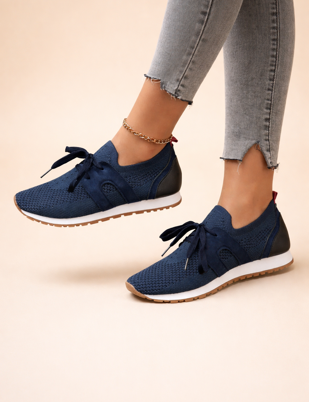 Women's Lightweight Knit Sneakers Comfortable Breathable Fiber Blend 4