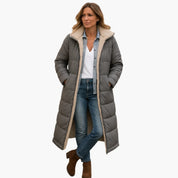 Women's Long Quilted Coat with Hood - Stylish Winter Coats for Women, Warm Outerwear for Cold Weather 2
