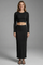 Women’s Long Sleeve Two Piece Set with Crop Top and Maxi Skirt 0