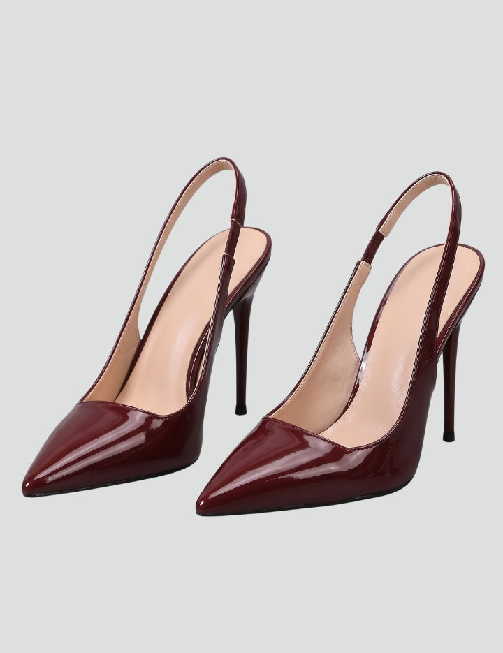 Women's Orthopedic Arch Support Leather Pointed Toe Stiletto Sandals 1