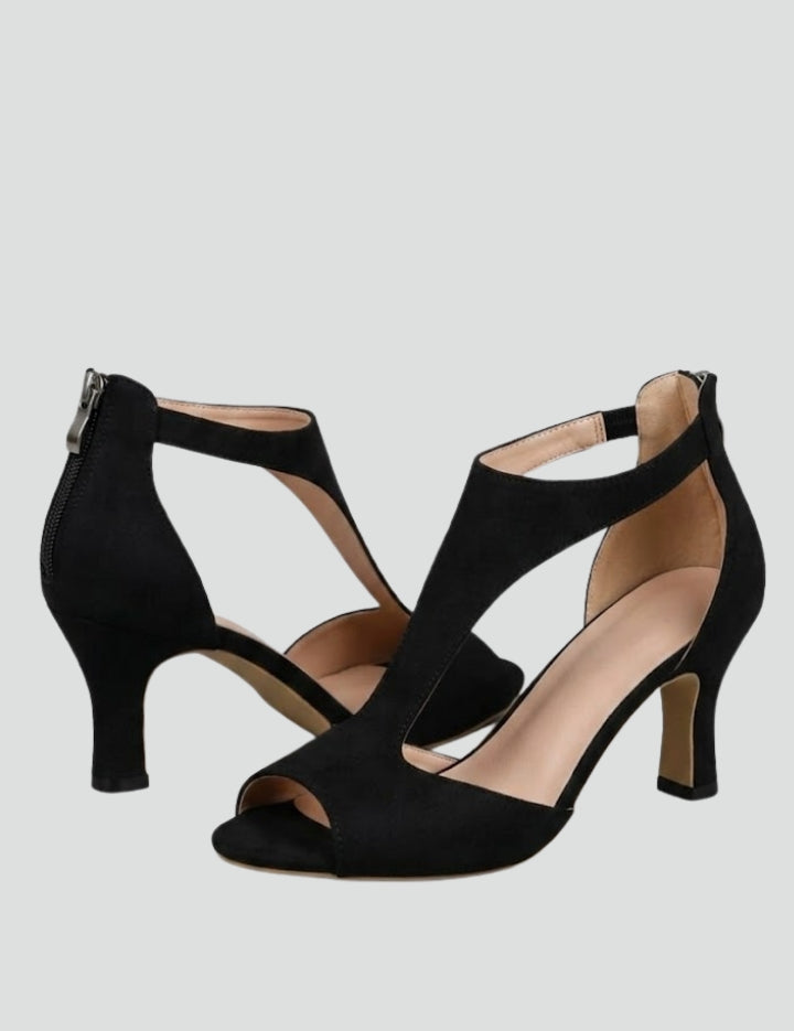 Women's Orthopedic Block Heel Sandals with Arch Support and Cutout Design 1