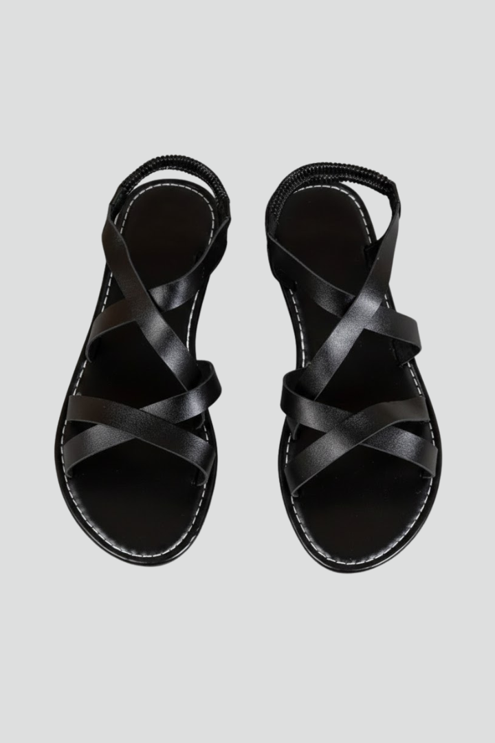 Women’s Orthopedic Flat Sandals with Arch Support and Criss-Cross Straps 1