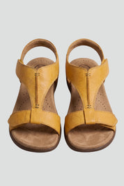 Women's Orthopedic Flat Sandals with Cushioned Footbed and Arch Support T-Strap 1