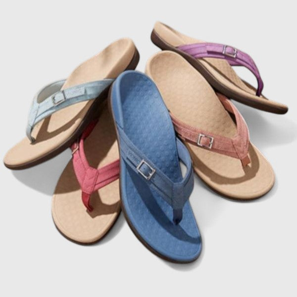 Women's Orthopedic Flip-Flop Sandals with Adjustable Buckle and Arch Support for Summer 8