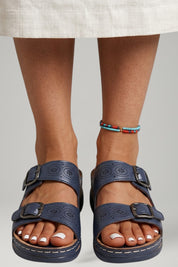 Women's Orthopedic Leather Sandals with Adjustable Strap and Arch Support 0