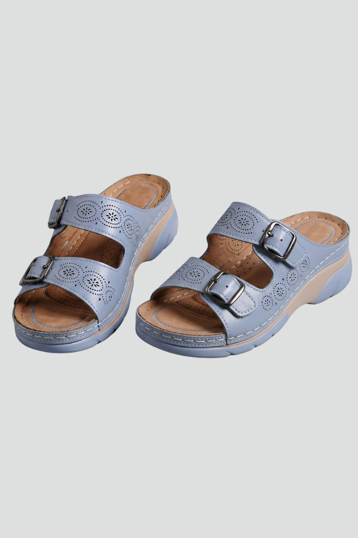 Women's Orthopedic Leather Sandals with Adjustable Strap and Arch Support 1