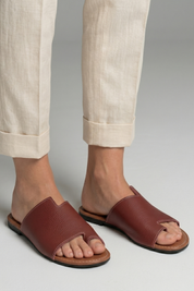 Women's Orthopedic Leather Sandals with Arch Support and Open Toe Slip-On Design 3