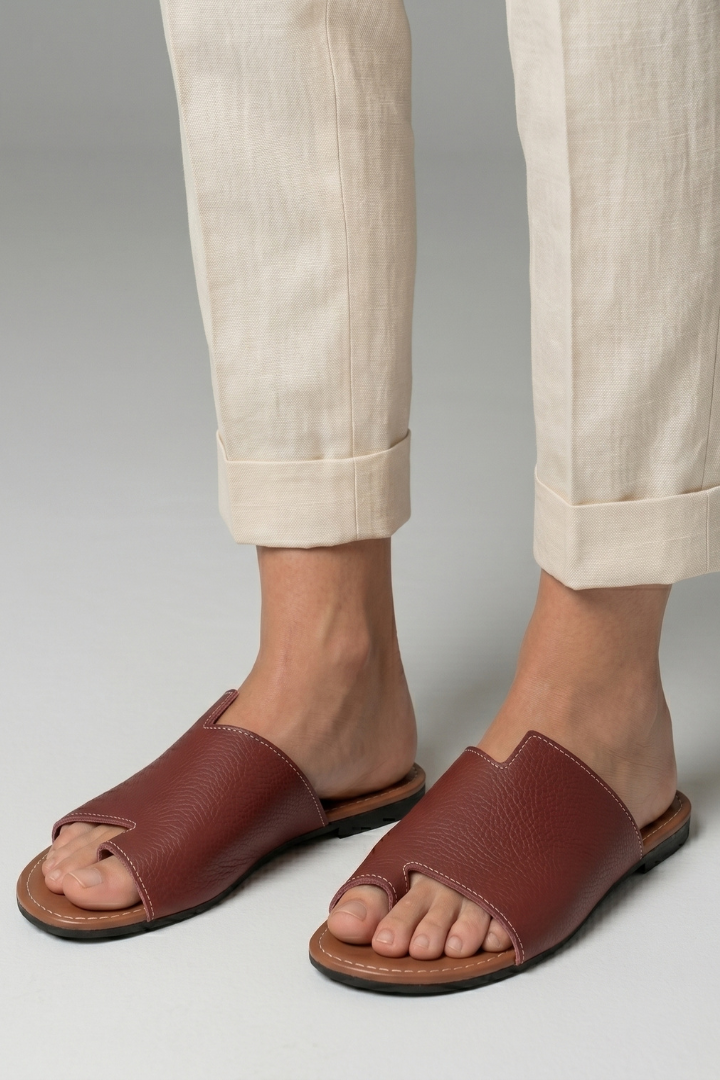 Women's Orthopedic Leather Sandals with Arch Support and Open Toe Slip-On Design 5