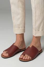 Women's Orthopedic Leather Sandals with Arch Support and Open Toe Slip-On Design 5