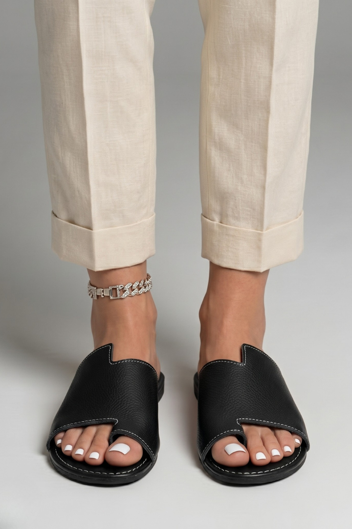 Women's Orthopedic Leather Sandals with Arch Support and Open Toe Slip-On Design 8