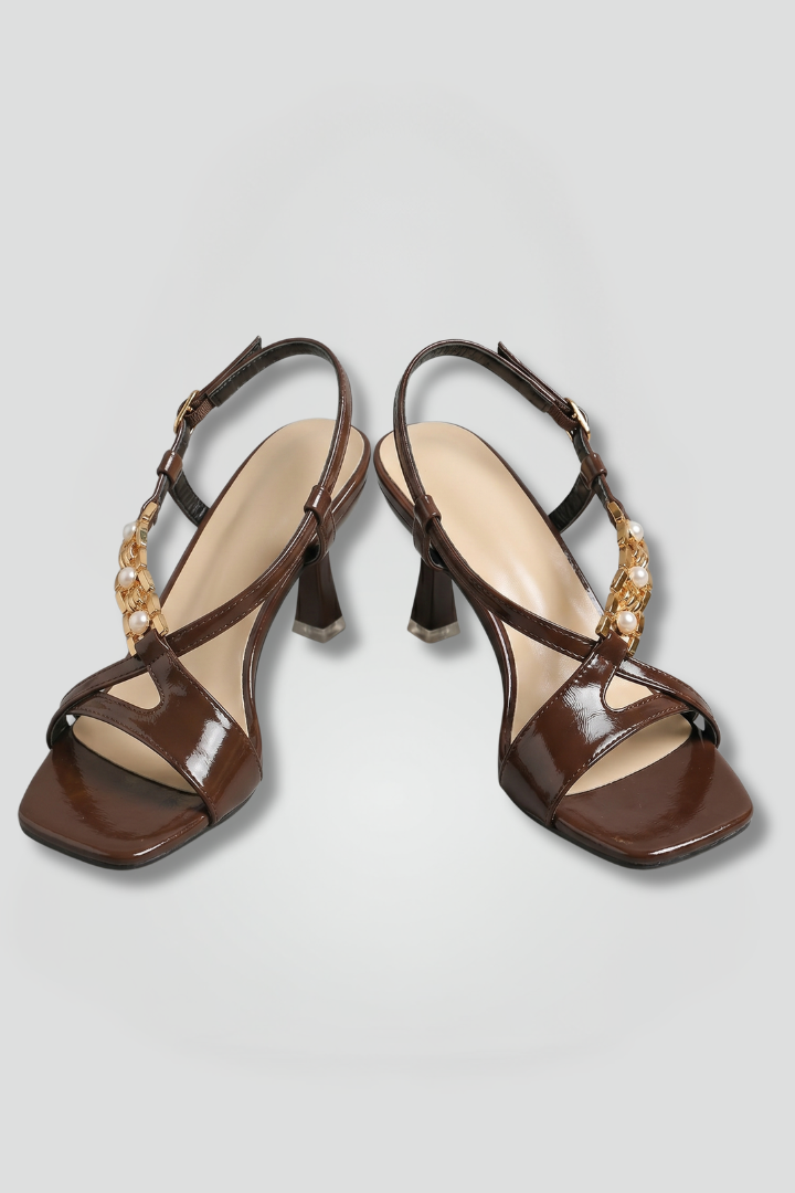 Women's Orthopedic Mid Heel Sandals with Arch Support and Adjustable Buckle Closure 1
