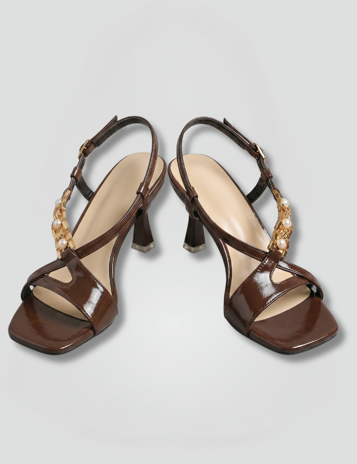 Women's Orthopedic Mid Heel Sandals with Arch Support and Adjustable Buckle Closure 1